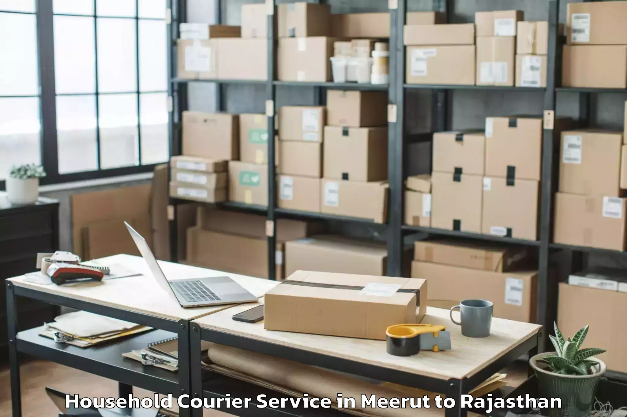 Book Meerut to Chittorgarh Household Courier Online